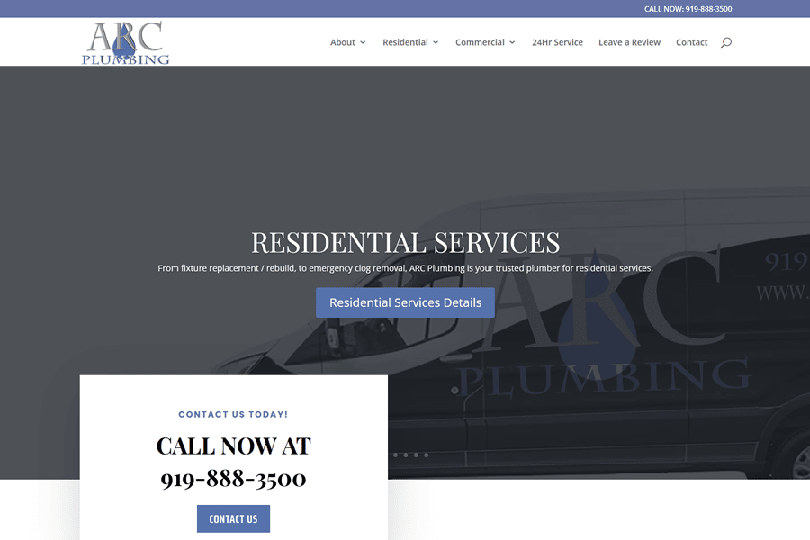 Arc Plumbing | Plumbing Website Design